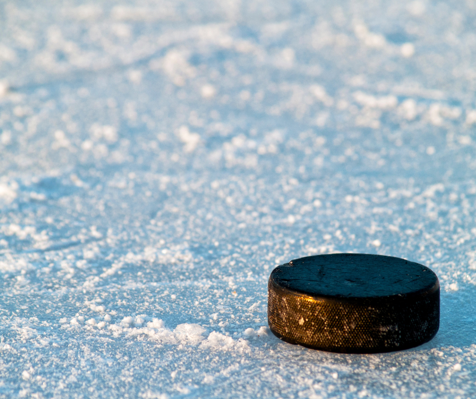 Image of hockey puck on ice